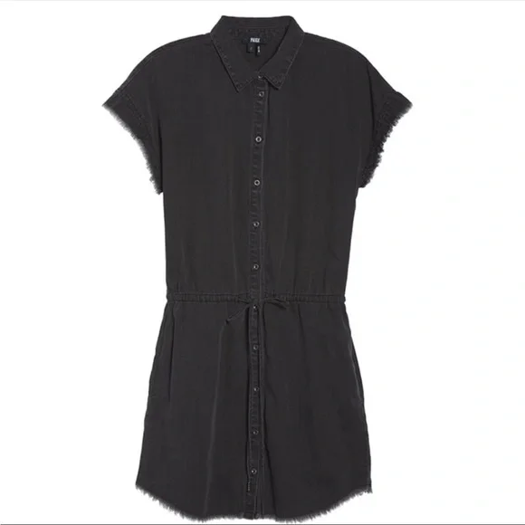NWOT Paige Jaylin Frayed Denim Shirtdress. - Picture 6 of 6